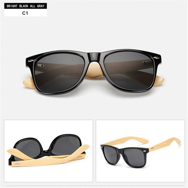 XaYbZc Bamboo Sunglasses for Men Women